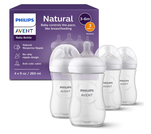 Philips Avent Natural Response Bottles (9oz, 4-Pack)
